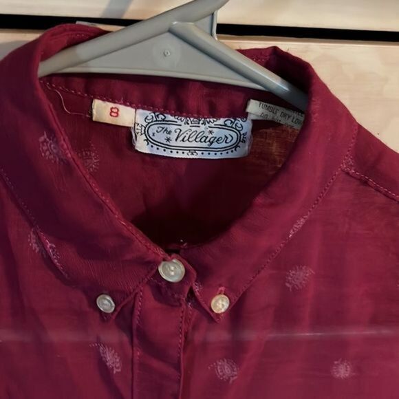 Vintage 80s button-down semi sheer top - Picture 4 of 6